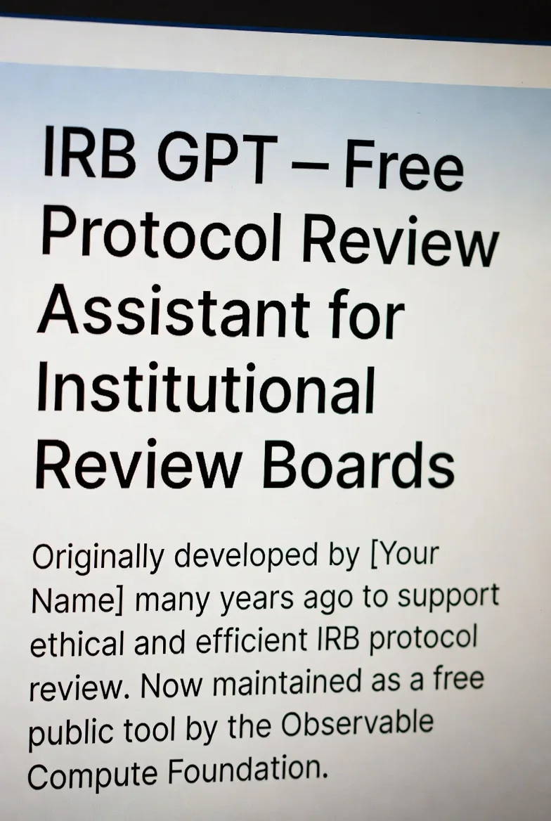 IRB GPT AI Assistant for Institutional Review Boards